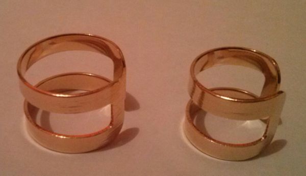 Anel Falange Duplo Dourado